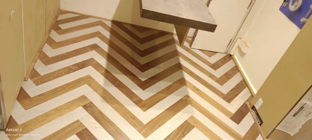 Master Lounge — SPC Waterproof, straight-lay, Hennur, 750 sq ft — flooring by Rebel Walls & Floors