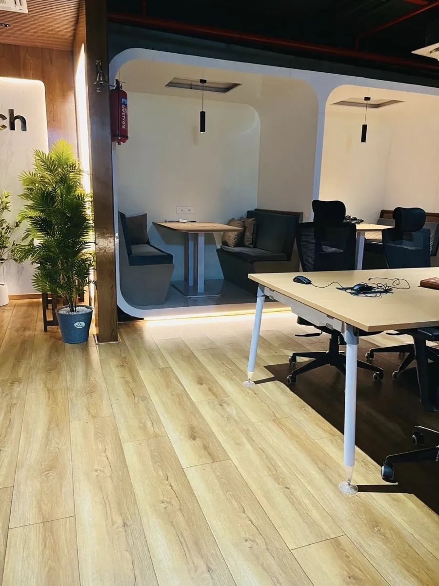 Office — Laminate AC4, straight-lay, 1200 sq ft — flooring by Rebel Walls & Floors
