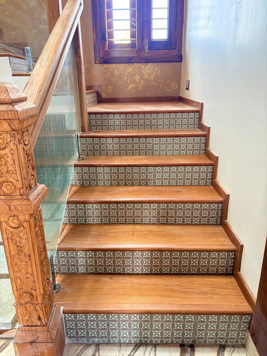 Elegant Stairway — Laminate, stair-clad, Malur Hoskote, 250 sq ft — flooring by Rebel Walls & Floors